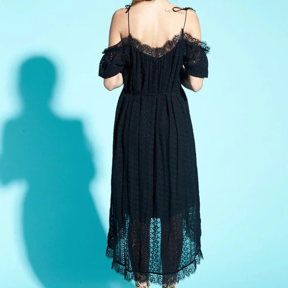 Gypsy 05 Azul Black Lace Off Shoulder Dress
